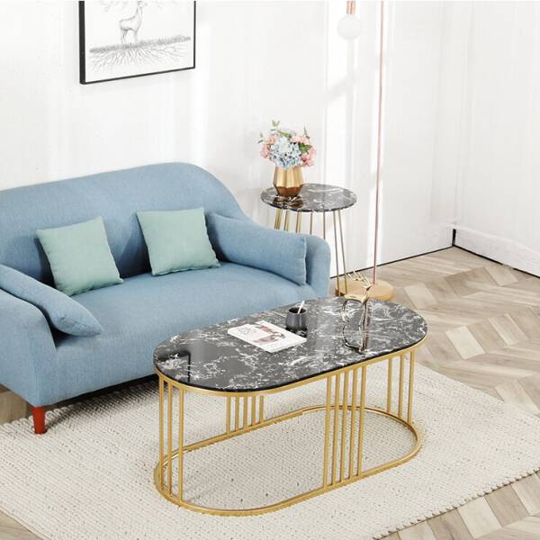 ขาย โต๊ะกลางห้องรับแขกท็อปหินอ่อน สีดำ ราคาพิเศษ