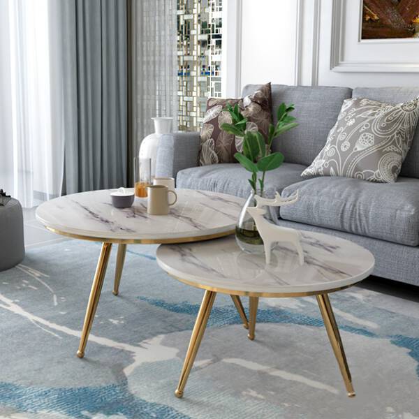 ขาย ชุดโต๊ะกลางท็อปหินอ่อนสำหรับตกแต่งบ้าน 2 ตัว ราคาพิเศษ