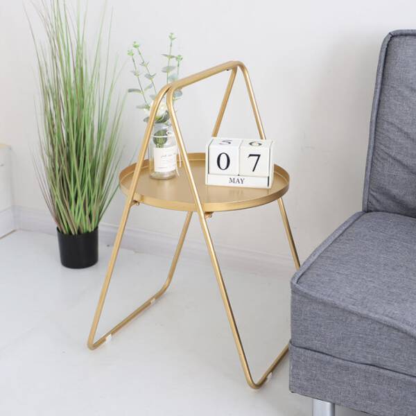 ขาย โต๊ะข้างเตียงข้างโซฟาอเนกประสงค์ สีทอง ราคา