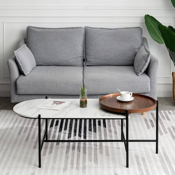 ขาย โต๊ะกลางรับแขกดีไซน์ไม้ผสมหินอ่อน