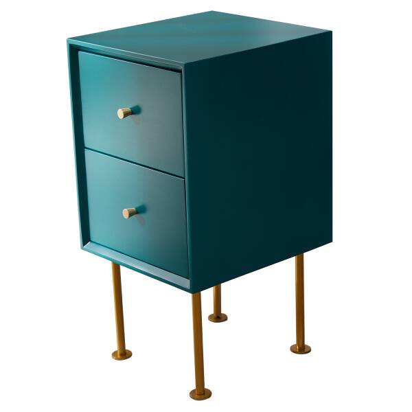 โต๊ะข้างเตียงข้างโซฟาพร้อมลิ้นชัก สีเขียว