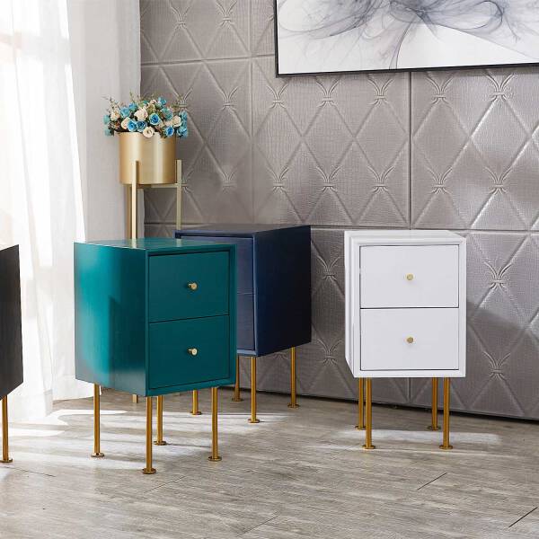 โต๊ะข้างเตียงข้างโซฟาพร้อมลิ้นชัก สีขาว สีดำ สีเขียว สีน้ำเงิน