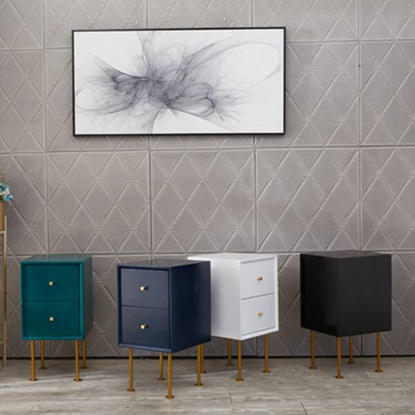 โต๊ะข้างเตียงข้างโซฟาพร้อมลิ้นชัก สีขาว สีดำ สีเขียว สีน้ำเงิน