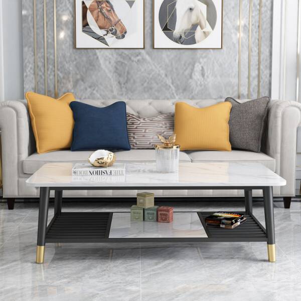 โต๊ะกลางหินอ่อนสีขาว