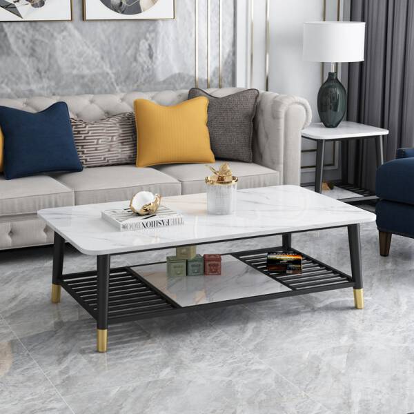 โต๊ะกลางหินอ่อนสีขาว