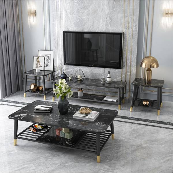 โต๊ะกลางหินอ่อนสีดำ