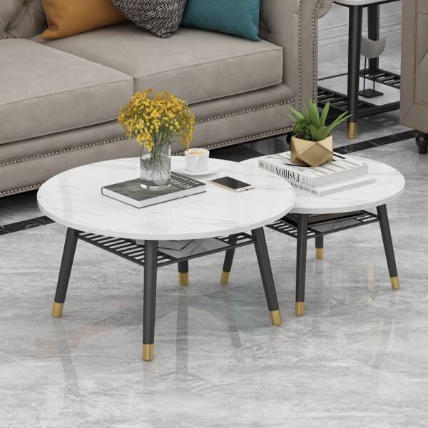 โต๊ะกาแฟหินอ่อนคู่