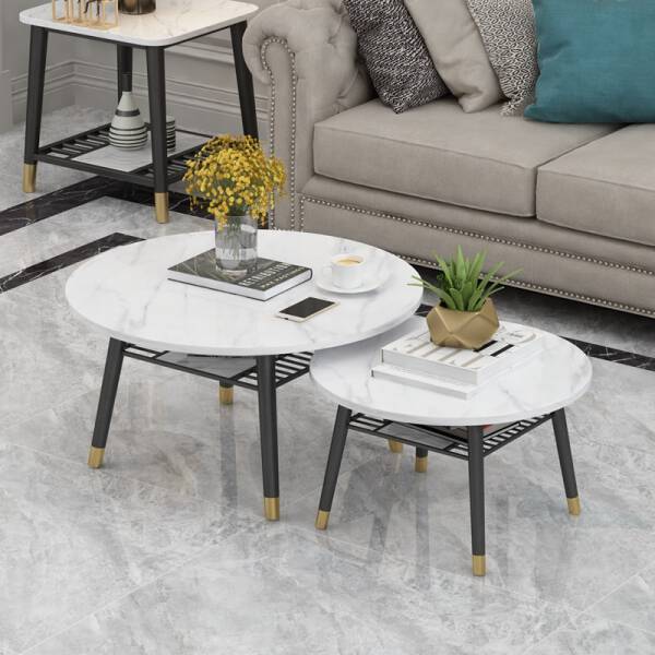 โต๊ะกาแฟหินอ่อนคู่