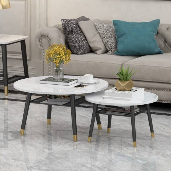 โต๊ะกาแฟหินอ่อนคู่