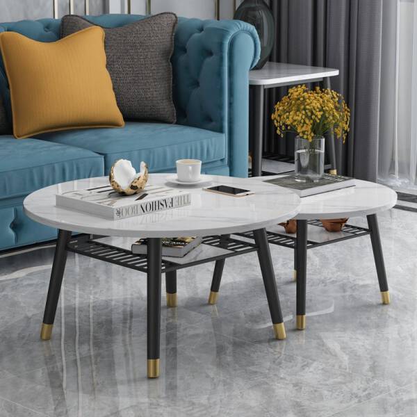 โต๊ะกาแฟหินอ่อนคู่