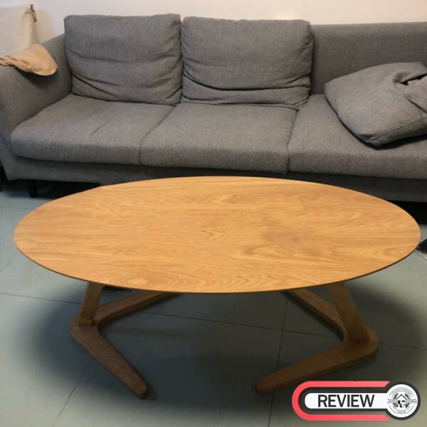 รีวิว โต๊ะกลางไม้ทรงวงรี - Wooden Oval Coffee Table