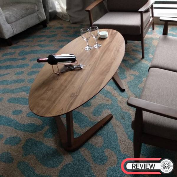 รีวิว โต๊ะกลางไม้ทรงวงรี - Wooden Oval Coffee Table