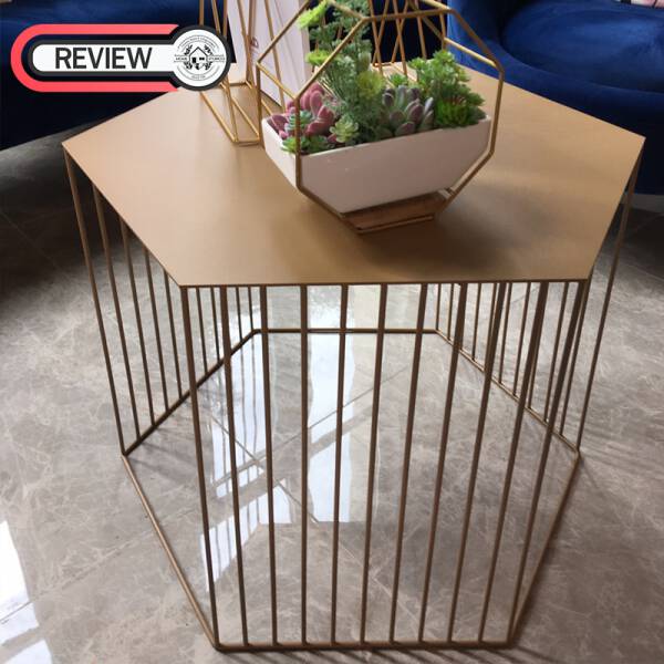 รีวิว โต๊ะเหล็กทรงหกเหลี่ยมสำหรับห้องรับแขก - Steel Hexagon Coffee Table