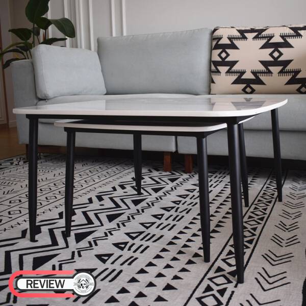 รีวิว ชุดโต๊ะกลางสี่เหลี่ยมท็อปหินอ่อน - Golden Coffee Table Set