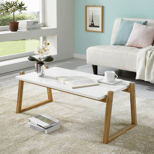 โต๊ะกลางไม้อเนกประสงค์ สีขาว