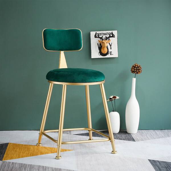 เก้าอี้ผ้ากำมะหยี่สไตล์พรีเมี่ยม สีเขียว