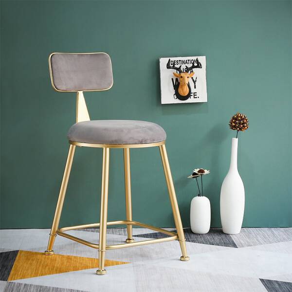 เก้าอี้ผ้ากำมะหยี่สไตล์พรีเมี่ยม สีเทา