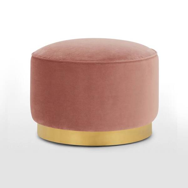 ม้านั่งกำมะหยี่ Size M สีชมพู ราคาพิเศษ Velvet Golden Stool