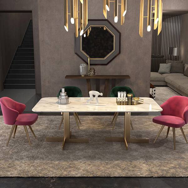 ขาย โต๊ะอาหารลายหินอ่อน - Marble Dining Table V ลดราคาพิเศษ