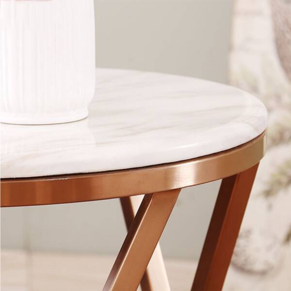 ท็อปโต๊ะ โต๊ะข้าง ขาสแตนเลส ท็อปหินอ่อน