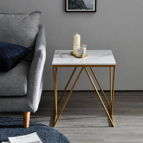 ขาย โต๊ะข้าง ท็อปหินอ่อนสี่เหลี่ยมจัตุรัส ท็อปหินอ่อนสีขาว