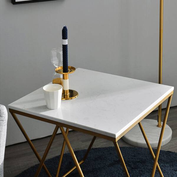 รายละเอียดท็อป โต๊ะข้าง ท็อปหินอ่อนสี่เหลี่ยมจัตุรัส ท็อปหินอ่อนสีขาว