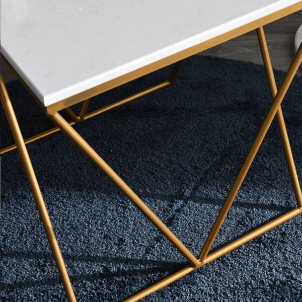 โครงขา โต๊ะข้าง ท็อปหินอ่อนสี่เหลี่ยมจัตุรัส ท็อปหินอ่อนสีขาว