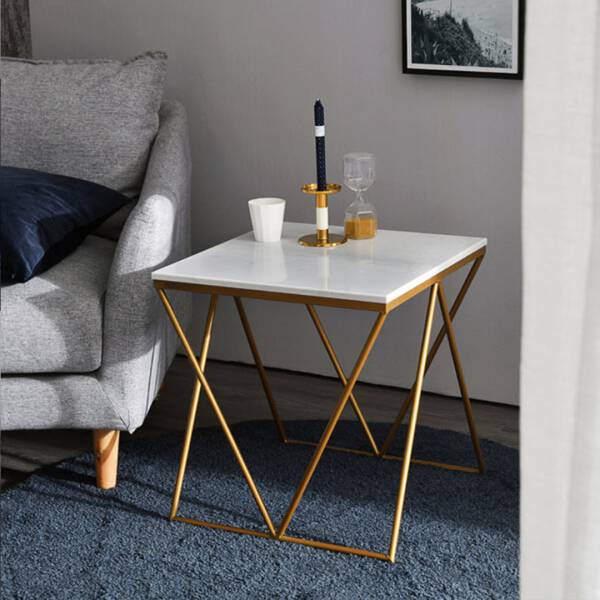 โต๊ะข้าง ท็อปหินอ่อนสี่เหลี่ยมจัตุรัส ท็อปหินอ่อนสีขาว ราคาพิเศษ