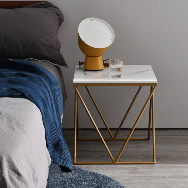 โต๊ะข้าง ท็อปหินอ่อนสี่เหลี่ยมจัตุรัส ท็อปหินอ่อนสีขาว ราคา