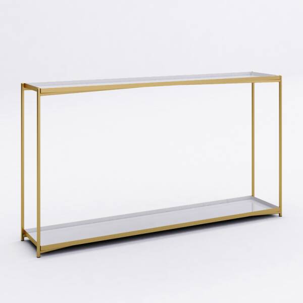 ขาย โต๊ะ ไซด์บอร์ด ท็อปเหล็กสีขาว โครงขาสีทอง