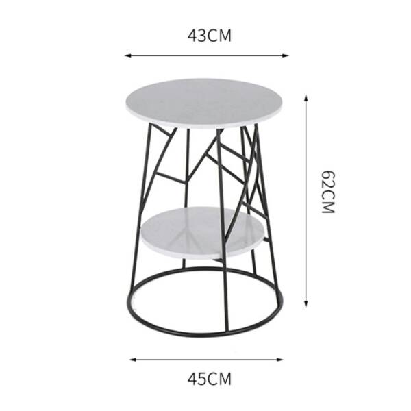 ขนาด โต๊ะข้างเตียง โต๊ะข้างโซฟา ท็อปหินอ่อนสองชั้น ดีไซน์เอกลักษณ์