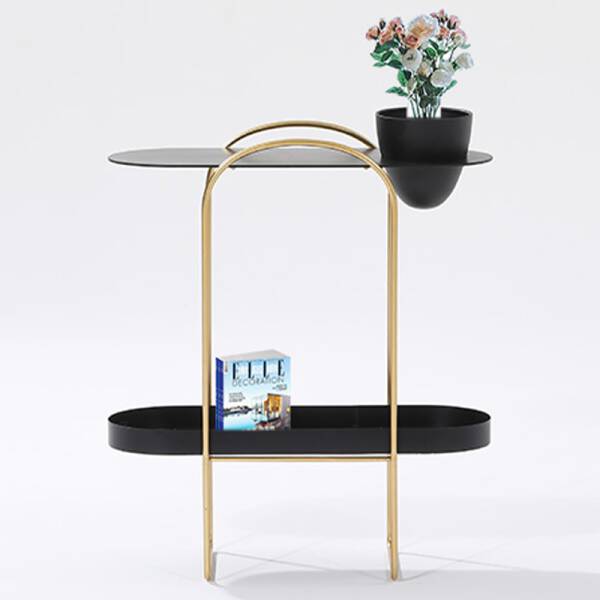 โต๊ะข้างชั้นวางของอเนกประสงค์ สไตล์มินิมอล สีดำ ราคาพิเศษ