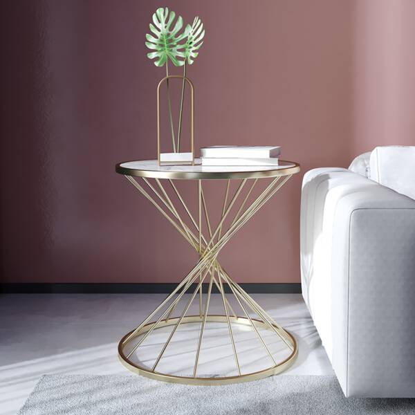 ขาย โต๊ะข้างเตียง โต๊ะข้างโซฟา ท็อปหินอ่อน สีขาว