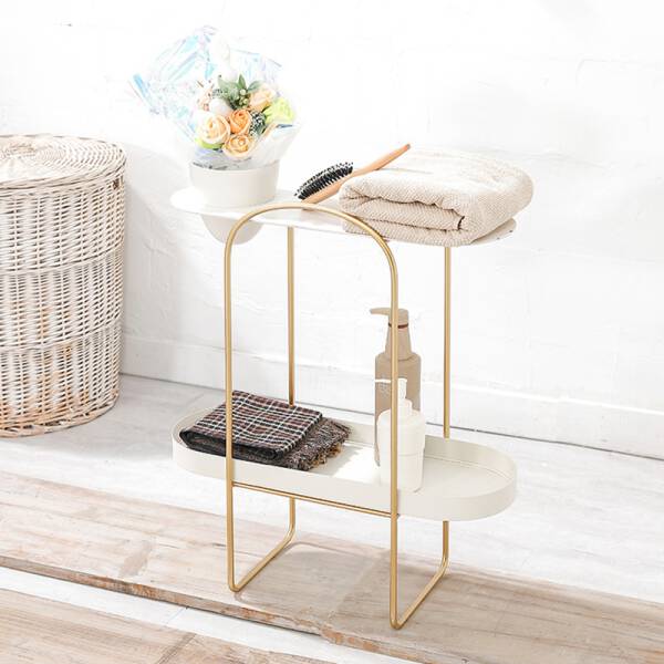 ขาย โต๊ะข้างชั้นวางของอเนกประสงค์ สไตล์มินิมอล สีขาว