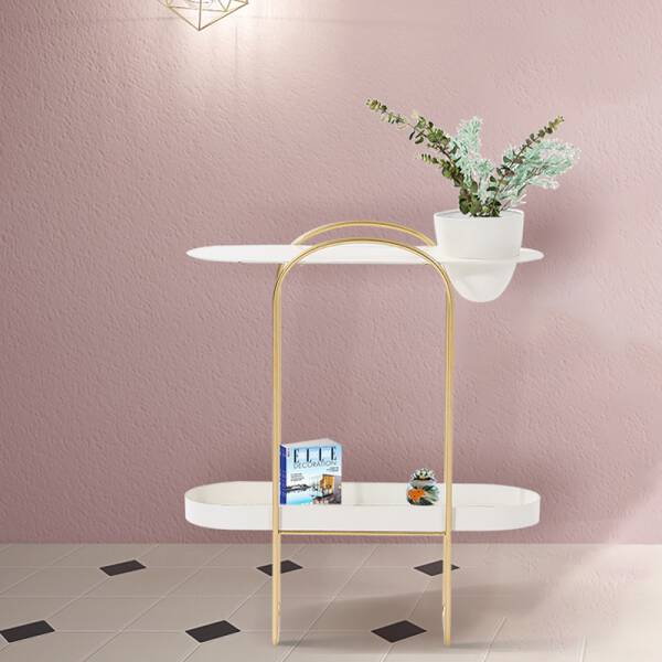 โต๊ะข้างชั้นวางของอเนกประสงค์ สไตล์มินิมอล สีขาว ราคาพิเศษ