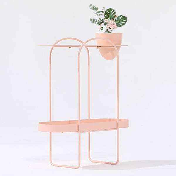 ขาย โต๊ะข้างชั้นวางของอเนกประสงค์ สไตล์มินิมอล สีชมพู ราคาพิเศษ