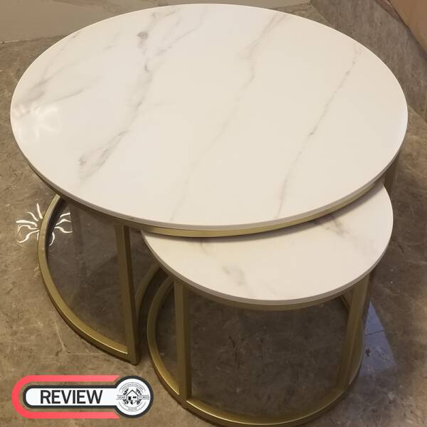 รีวิว โต๊ะกลางห้องรับแขกท็อปหินอ่อน 3 ตัว - Triple Marble Coffee Table Set