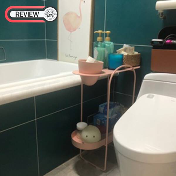 รีวิว โต๊ะข้างชั้นวางของอเนกประสงค์ สไตล์มินิมอล สีชมพู