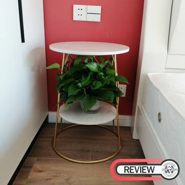 รีวิว โต๊ะข้างเตียง โต๊ะข้างโซฟา ท็อปหินอ่อนสองชั้น ดีไซน์เอกลักษณ์