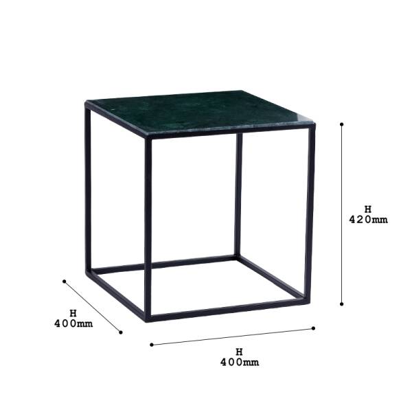 ขนาด โต๊ะข้างเตียง โต๊ะข้างโซฟา ท็อปหินอ่อนสี่เหลี่ยมจัตุรัส ท็อปสีขาว ท็อปสีดำ