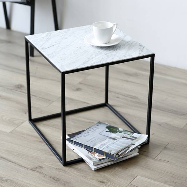 ขาย โต๊ะข้างเตียง โต๊ะข้างโซฟา ท็อปหินอ่อนสี่เหลี่ยมจัตุรัส ท็อปสีขาว ท็อปสีขาว ราคา