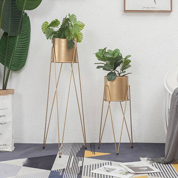 ขาย กระถางต้นไม้สีทอง Golden Flower Pot Set Series A ลดราคา