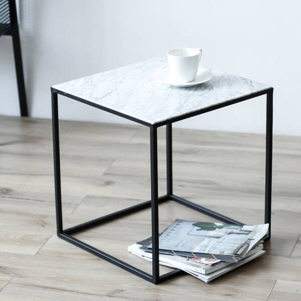 โต๊ะข้างเตียง โต๊ะข้างโซฟา ท็อปหินอ่อนสี่เหลี่ยมจัตุรัส ท็อปสีขาว ท็อปสีขาว ราคา