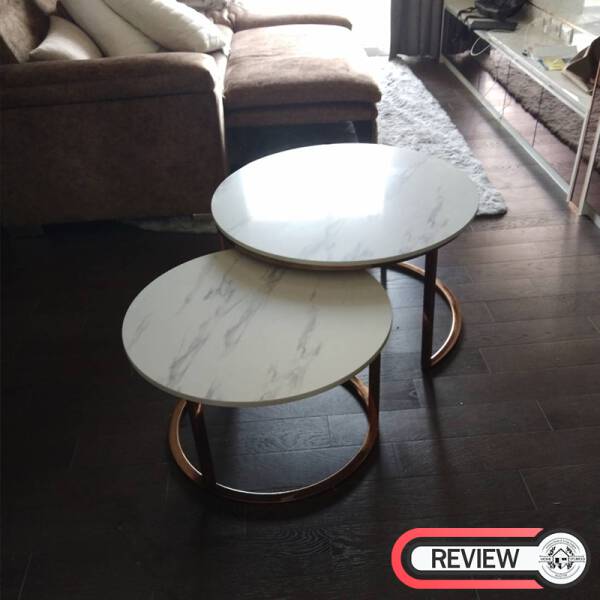 รีวิว โต๊ะกลางห้องรับแขกหินอ่อนชุด 2 ตัว - Marble Coffee Table Set