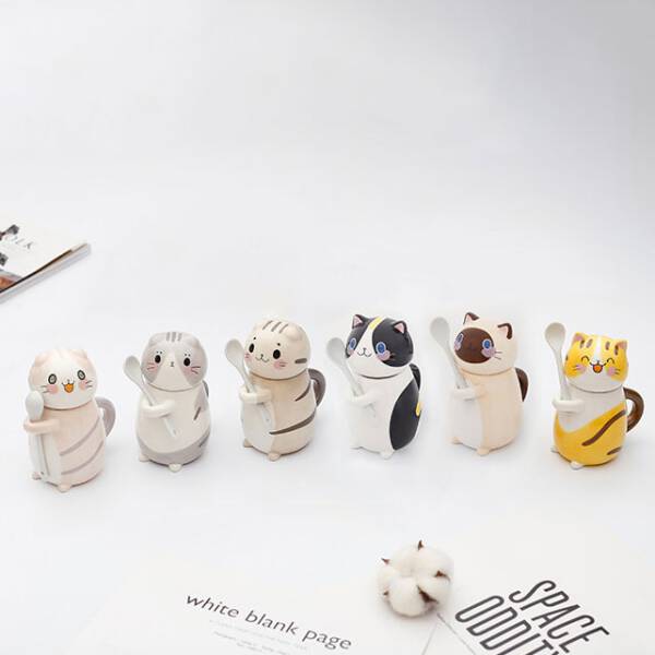 ขาย แก้วกาแฟลายน้องเหมียว Ceramic Cat Mug ราคา ลดพิเศษ