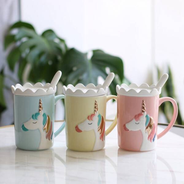 ขาย แก้วกาแฟลายยูนิคอร์น Ceramic Unicorn Mug พิเศษ ลดราคา