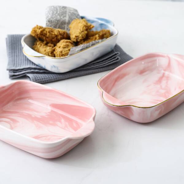 ขาย ถาดอบขนมลายหินอ่อน Marble Baking Dish ราคา ลดพิเศษ