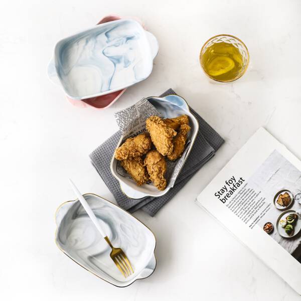 ขาย ถาดอบขนมลายหินอ่อน Marble Baking Dish ลด ราคา พิเศษ