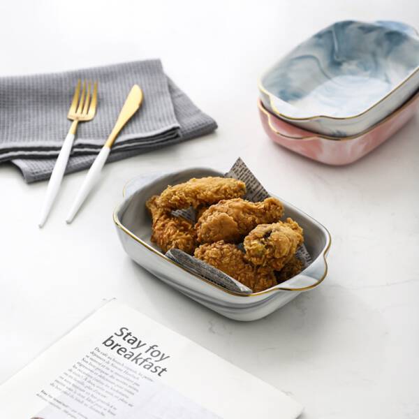 ขาย ถาดอบขนมลายหินอ่อน Marble Baking Dish ลดราคาพิเศษ