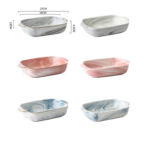 ขาย ถาดอบขนมลายหินอ่อน Marble Baking Dish พิเศษ ลด